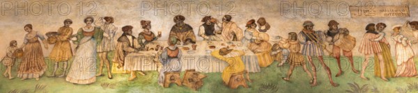 Ceiling fresco with memorial, Wawel Royal Castle, former residence and seat of government of the