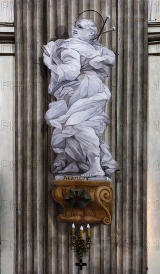 Apostle statue, St. Anna church in baroque style, 1381, Krakow, Poland