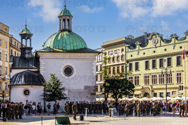 Polish National Military Festival, Rynek with Cloth Hall, from 13th century, Main Market Square,