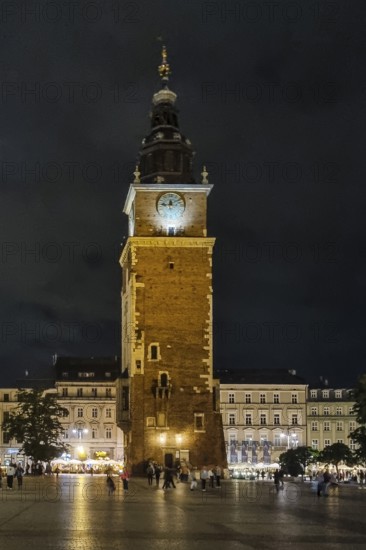 Town Hall Tower on Rynek, rest of the town hall built in the 13th century, Rynek with Cloth Halls,