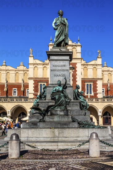 Rynek with Cloth Hall and Adam Mickiewicz Fountain, from 13th century, Main Market Square, landmark