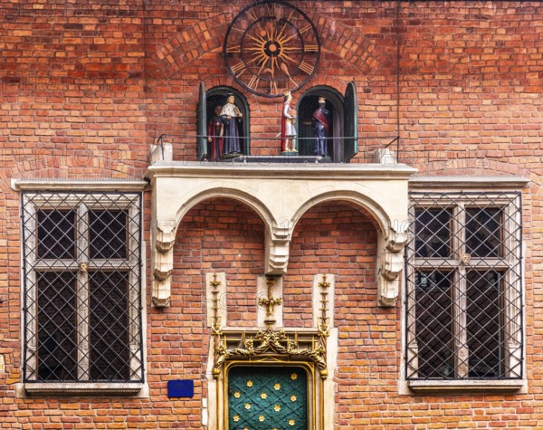 Porta Aurea with music box with moving figures from university history, Collegium Maius oldest
