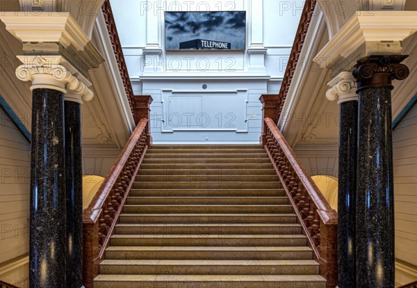 Restored staircase, interior design in the Museum of Communication on Leipziger Straße in Berlin