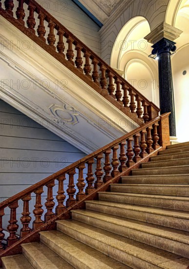 Restored staircase, interior design in the Museum of Communication on Leipziger Straße in Berlin