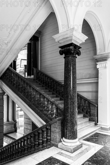 Black and white photography, interior design at the Museum of Communication on Leipziger Straße in