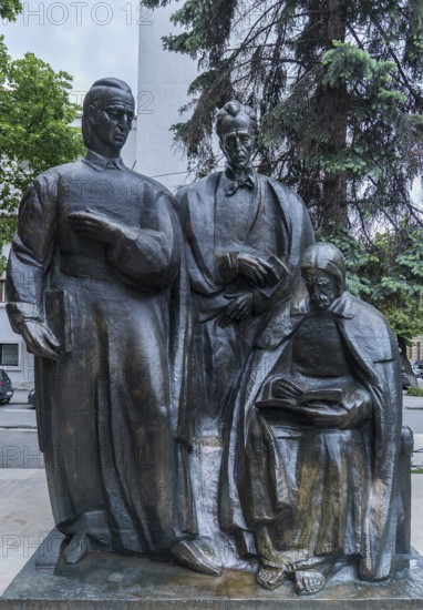 Group of statues The Transylvanian School, a work by sculptor Romulus Ladea, Cluj-Napoca,