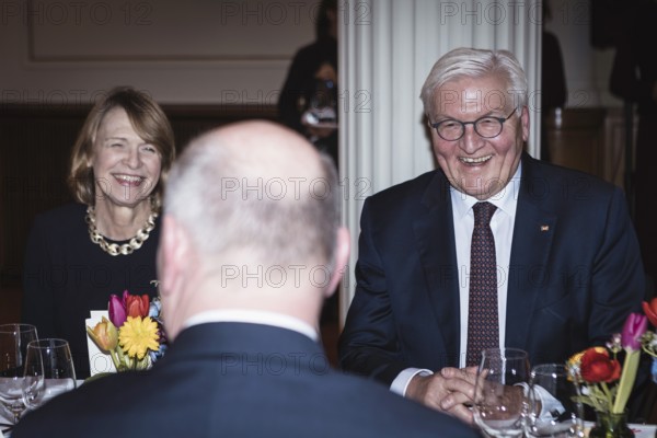 Elke Büdenbender, Kai Wegner and Frank-Walter Steinmeier at a dinner in honor of the Honorary