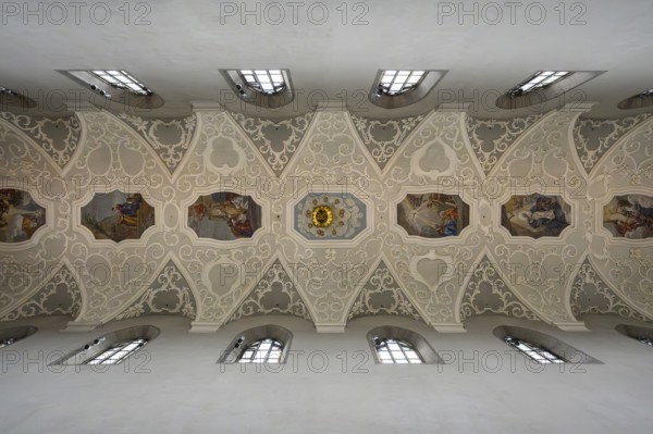 Baroque stitched vaulting in the central nave of Radolfzeller Münster, Radolfzell am Lake