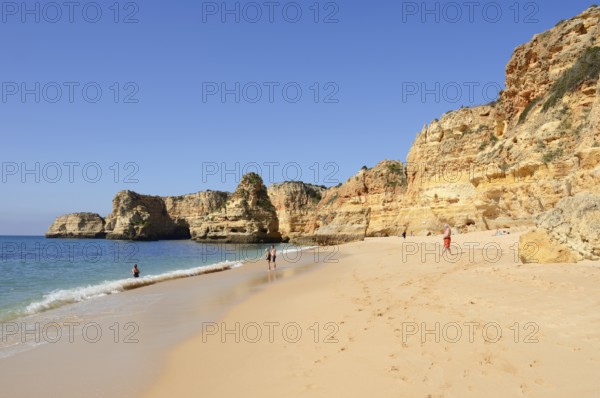 Beach and rocky coast, Praia da Marinha, Algarve, Portugal