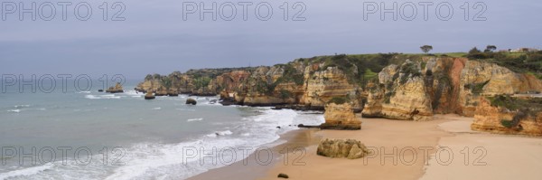 Beach and rocky coast, Praia Dona Ana, Lagos, Algarve, Portugal