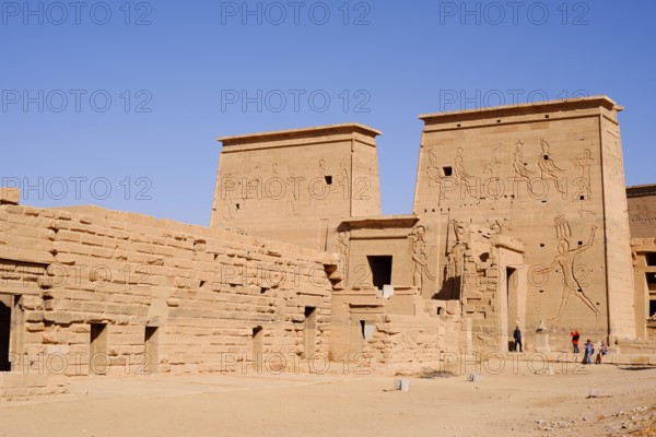 First Pylon, Temple of Isis, Temple of Philae, UNESCO World Heritage Site, Agilkia Island, Aswan,