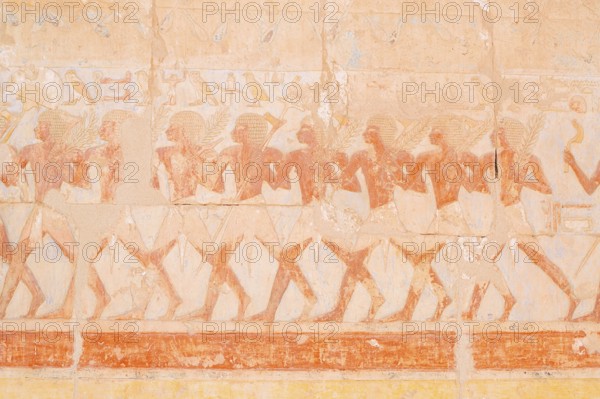 Relief of the Soldier Parade, Hathor Chapel, Hatshepsut Temple, Hatshepsut Mortuary Temple, Deir
