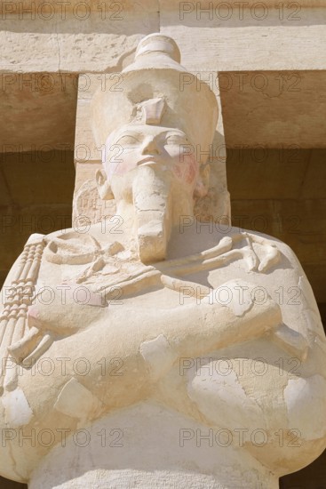 Osiris Pillar at Hatshepsut Temple, Hatshepsut Mortuary Temple, Deir el-Bahari, Thebes, Luxor,
