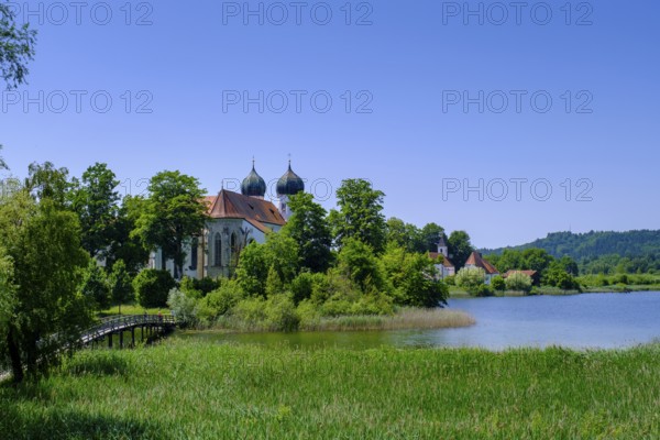 Kloster Seeon am Seeoner See, Seeon, Chiemgau, Upper Bavaria, Bavaria, Germany
