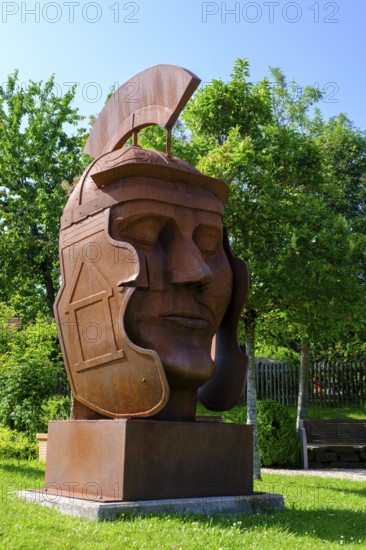 Legionnaire's Head, Roman Camp, Bedaium, Recontruated Roman Garden, Seebruck am Chiemsee, Chiemgau,