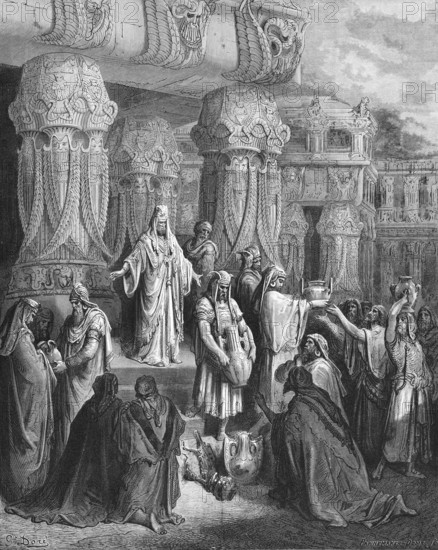 King Cores releases the vessels of the temple that Nebuchadnezzar captured in Jerusalem, Ezra 1,