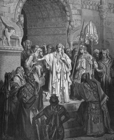 Queen Basthi refuses to come to the king, who became very angry and angry, Bible, Old Testament,