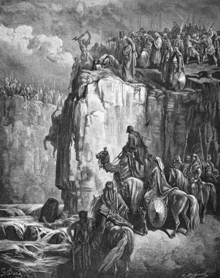 Elias kills the prophets of Baal at the stream Kishon, seizes the prophets of Baal, none of them