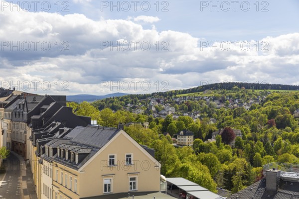 Buchholz district with Keilberg and Fichtelberg in the background, Annaberg-Buchholz, Ore