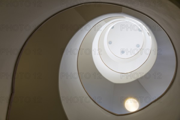 Spiral from the stairwell in the Manufaktur der Träume, Annaberg-Buchholz, Ore Mountains, Saxony,