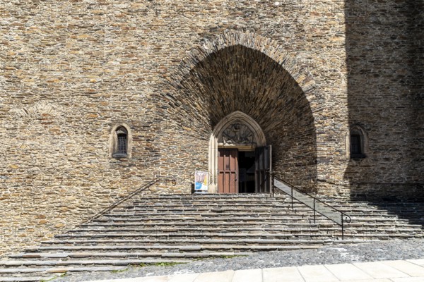 Impressive main portal of St. Anne's Church in Annaberg, Annaberg-Buchholz, Ore Mountains, Saxony,