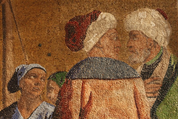 Mosaic on the façade of the western façade of the Basilica di San Marco, St. Mark's Square, Venice,