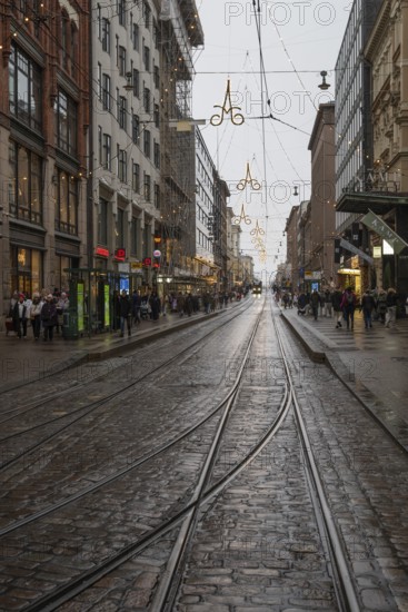 Alexanterinkatu, main shopping street in the city center, designed by Carl Ludwig Engel, Christmas