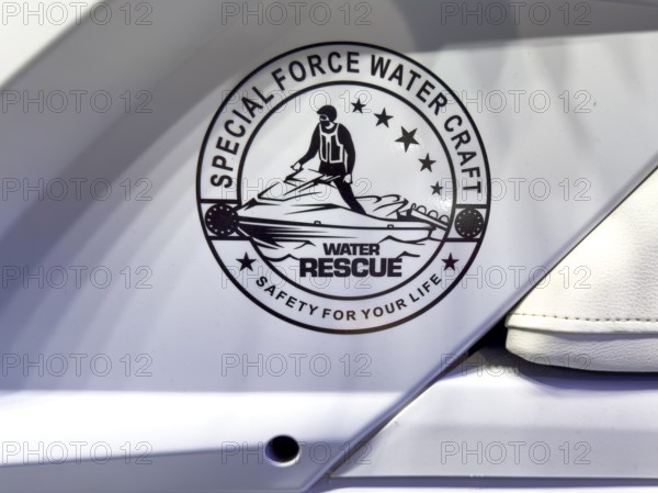 Press photo of logo with lettering Special Force Watercraft Water Rescue on Jetski WR190 TAC by