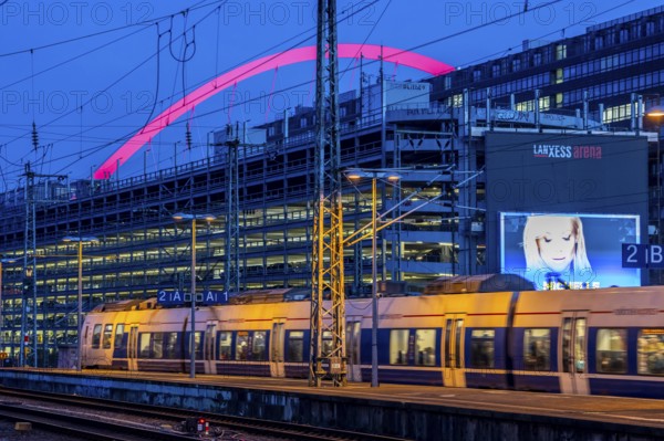 Regional train at Cologne-Messe/Deutz station, 2nd largest train station in Cologne, transfer