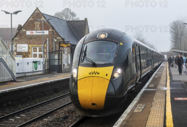 Great Western Railway GWR British Rail Class 800 Intercity Express Train locomotive, Pewsey railway