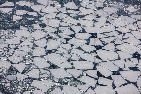 Aerial view of melting icepack in the East Greenland, Greenland (Kalaallit Nunaat), Arctic Ocean,