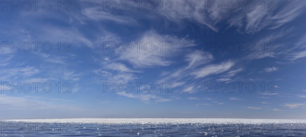Drift ice, brash ice consists of ice floes in the Arctic Ocean around Svalbard, Spitsbergen in