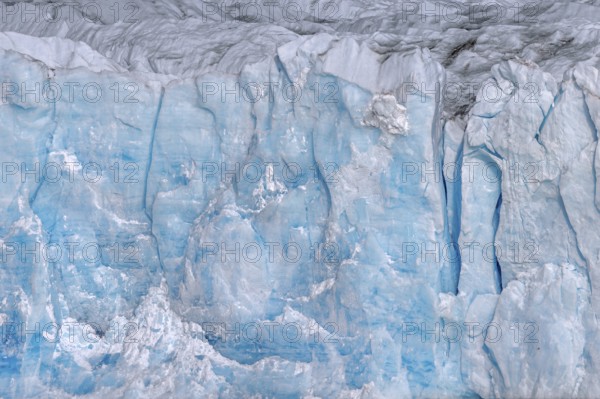 Ice wall of the Monacobreen, glacier in Haakon VII Land which debouches into Liefdefjorden,
