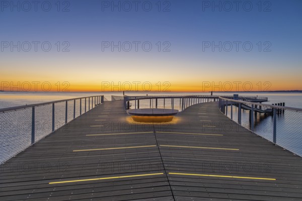 Maritim Seebrücke / maritime pier with wooden deck from azobe / bongossi hardwood at seaside resort