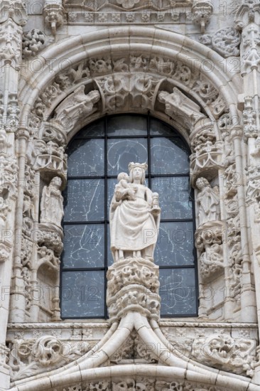 Ornate south portal of the Hieronymites Monastery / Mosteiro dos Jerónimos in Manueline style in