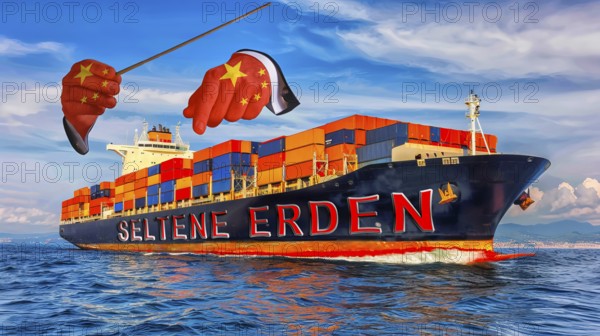 Symbolic image, conductor from China, export rare earths, Germany, EU, European Union,