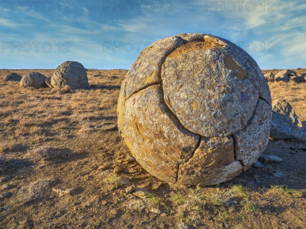 The large spherolites (concretions) at Torysh, with over 500–600 spheres of various sizes covering