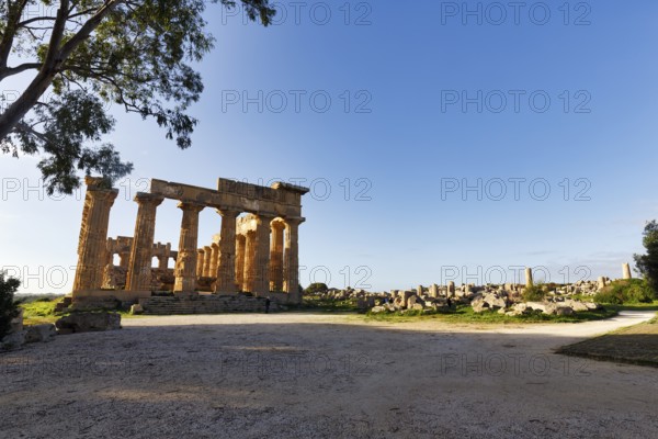 Temple E, Temple of Hera in the ancient Greek city of Selinunte, acropolis, Doric style,