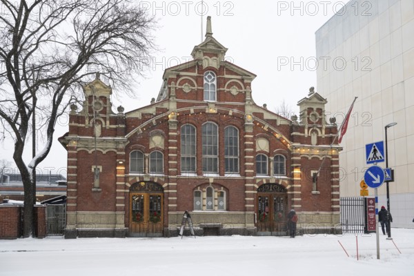 Façade, market hall in Eerikinkatu, designed by architect Gustaf Nyström, Turku or Swedish Åbo,