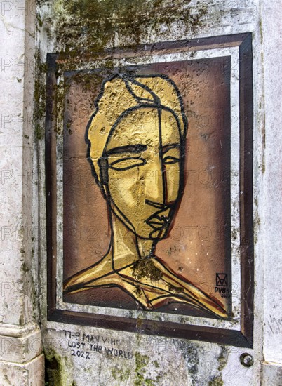 Wall painting at Fonte Pipa Bar, Rue da Fonte da Pipa, Sintra, Lisbon, Portugal