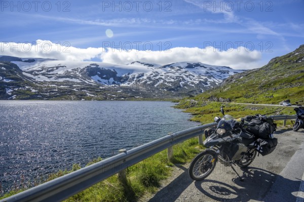 Geiranger, Møre og Romsdal Province, Norway, BMW G 650 GS Sertao Enduro motorcycle trip along a