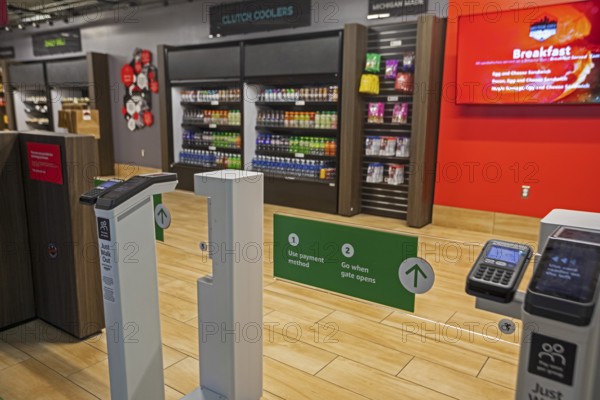 Detroit, Michigan USA - 14 January 2026 - The Motor City Mart convenience store at the Detroit Auto