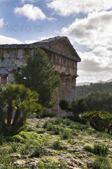 Elymian Doric Temple, Ruins, Ancient City of Segesta, Archaeological Site on Monte Barbaro,