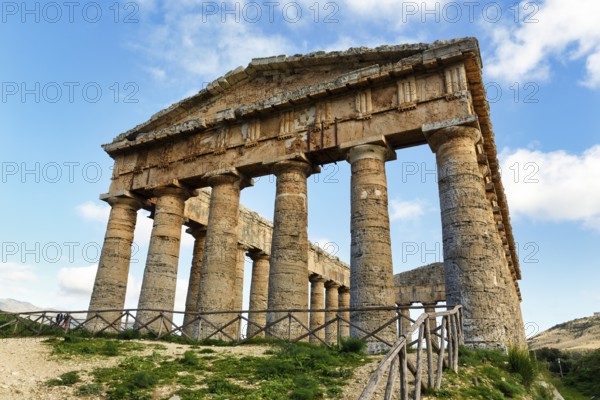 Elymian Doric Temple, Ruin, Doric Frieze, Triglyph and Metope, Ancient City of Segesta,