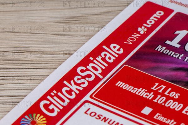 Close-up of a lucky spiral ticket