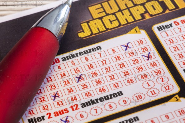 Eurojackpot: Close-up of a ticket