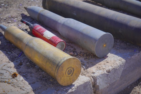 In Seiyun, Yemen on January 04, 2026, abandoned tanks and unexploded artillery shells litter the
