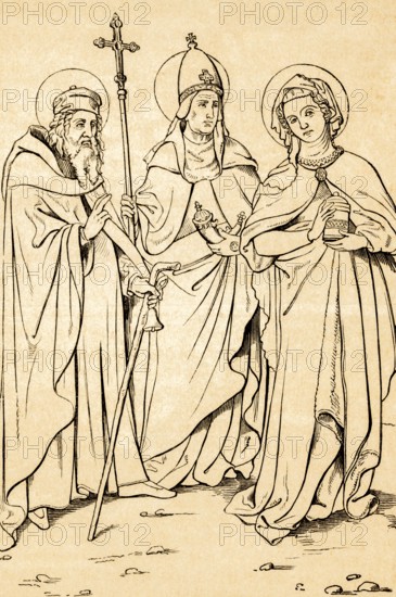 Cologne Cathedral, St. Anthony, St. Cornelius and Saint Magdalene, after Wilhelm von Herle,
