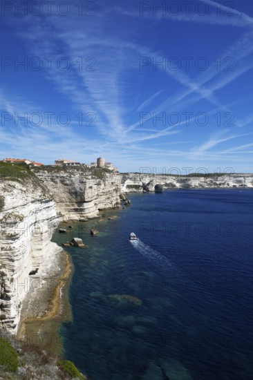 Bonifacio coast on the Mediterranean Sea, Corse-du-Sud department, Corsica, France
