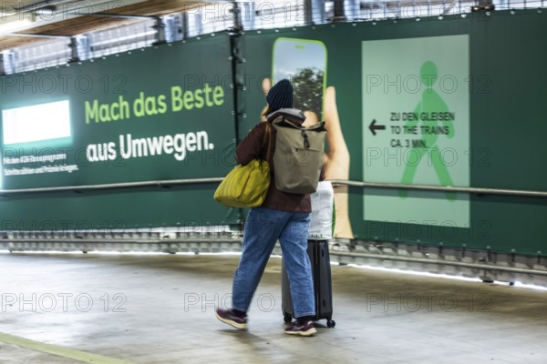 Construction work at Stuttgart Central Station as part of Stuttgart 21. Travelers have to accept